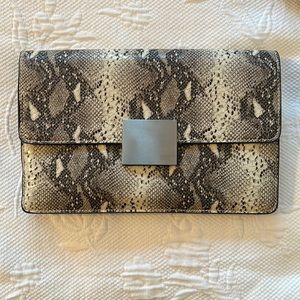 Snake print clutch purse